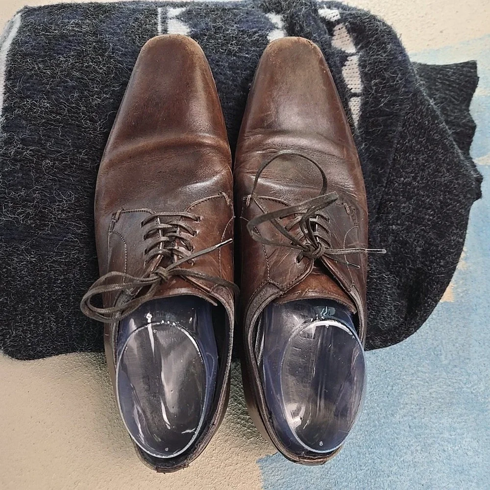 Vero Cuoio Men Oxfords Sz 41 Brown Leather Lace Dress Shoes Mr. B's Aldo Romania